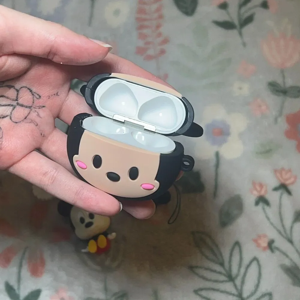 Disney Mickey Mouse Airpods 3/4 Case Cover with Keychains Wristlet Lanyard Keys
